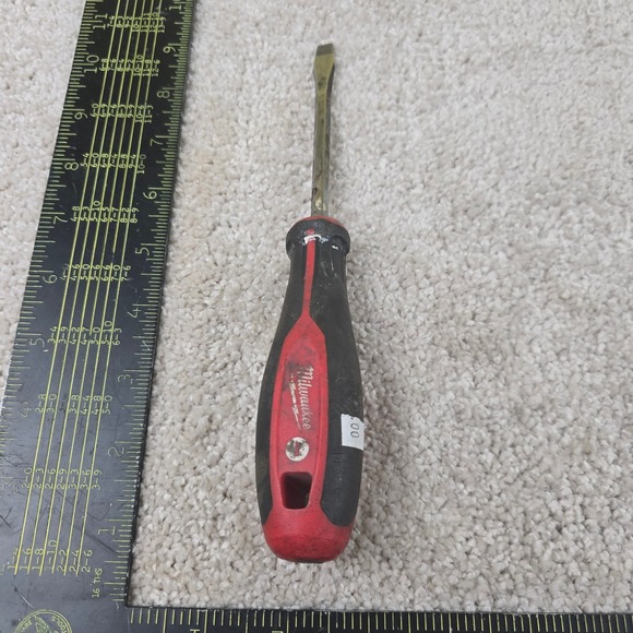 Milwaukee Other - Milwaukee Flat Head Screwdriver Red Black Tri-Lobe Handle Hand‎ Tool 9 Inch